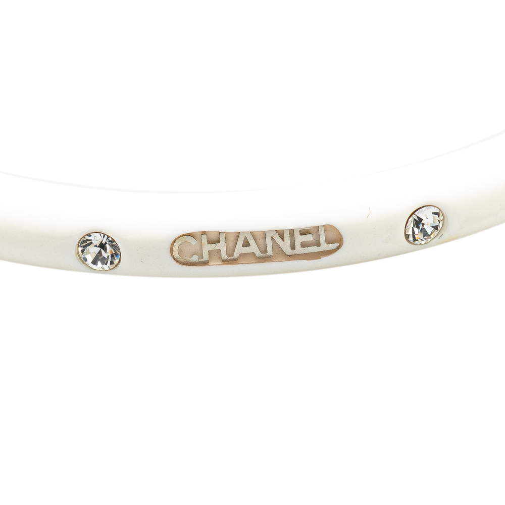Pre-Loved Chanel Resin Rhinestones CC Bangle - Picture 4 of 5